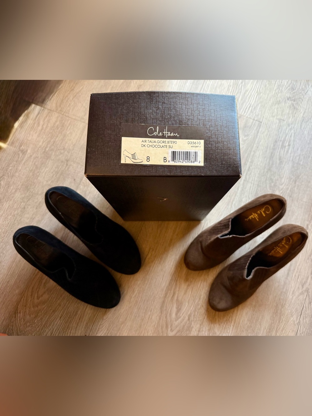 Cole Haan Talia Suede booties-TWO PAIRS!!! Black and chocolate brown - size 8